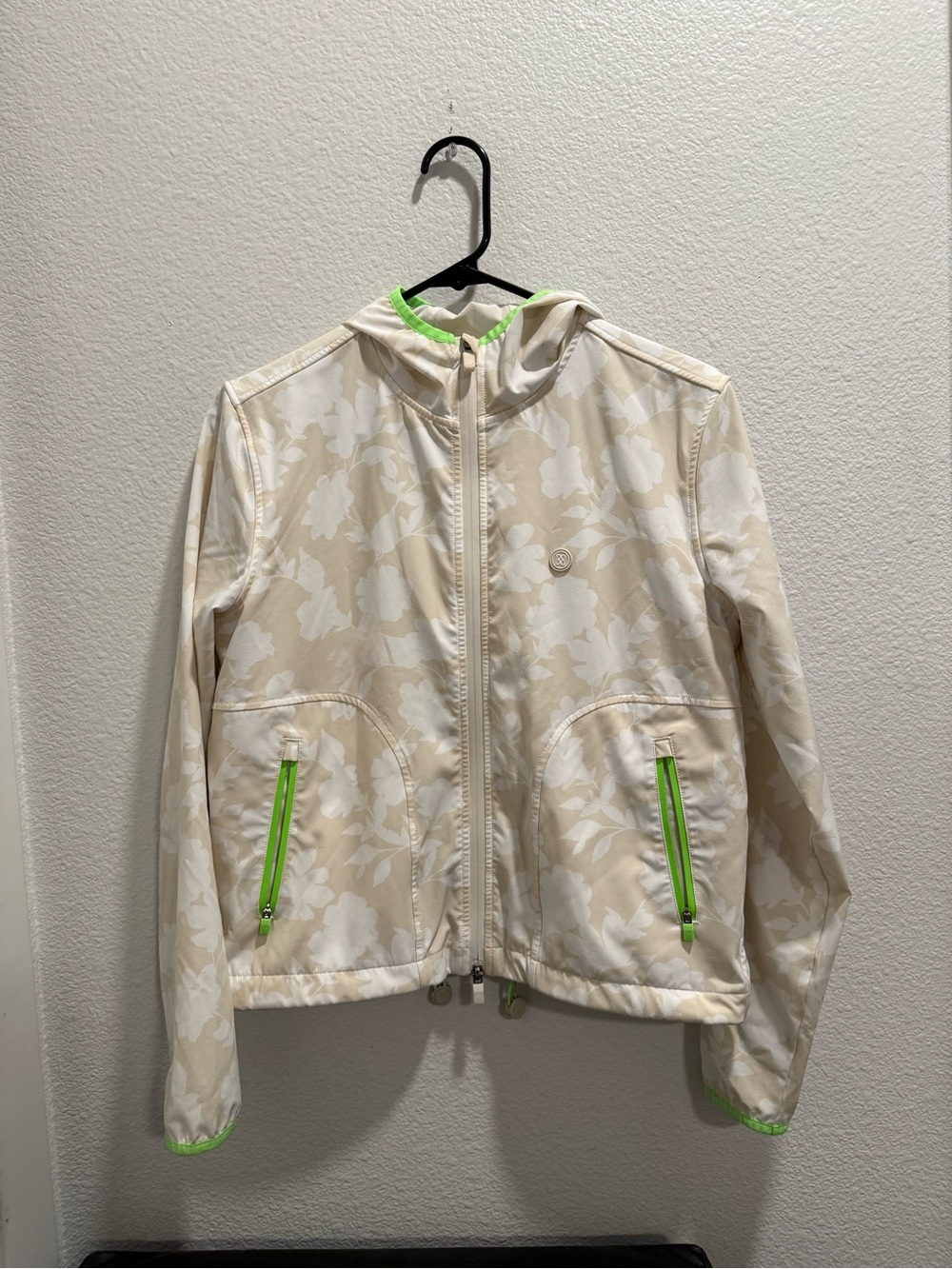 G/FORE x Martis Camp Cream Neon Floral Zip Up Water Repellent Jacket